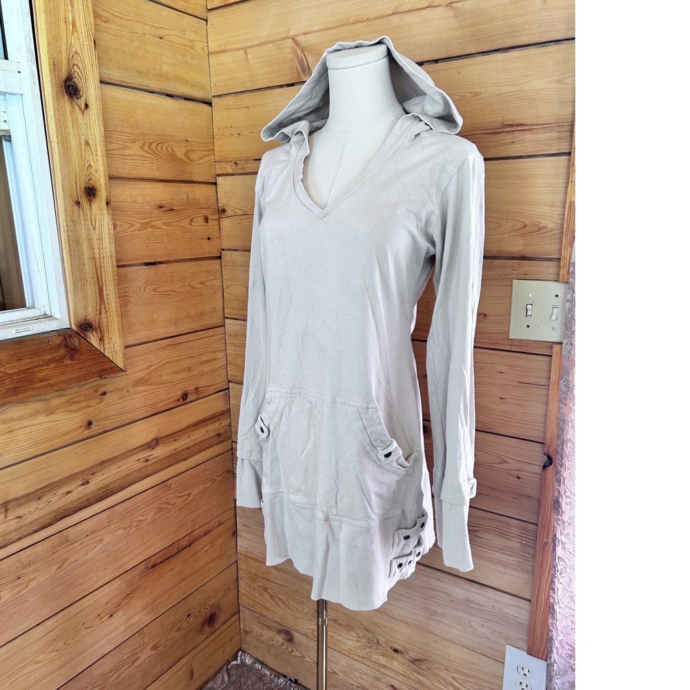 Hemp Organic Cotton Hoodie Dress Womens XLarge Grey Tunic Nomads Hemp Wear - Picture 2 of 10